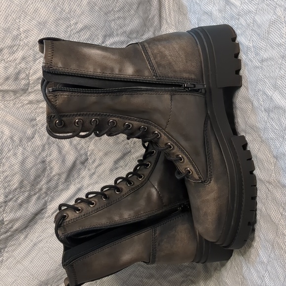 Aldo Metallic Brown Women's Combat Boots - Picture 12 of 16